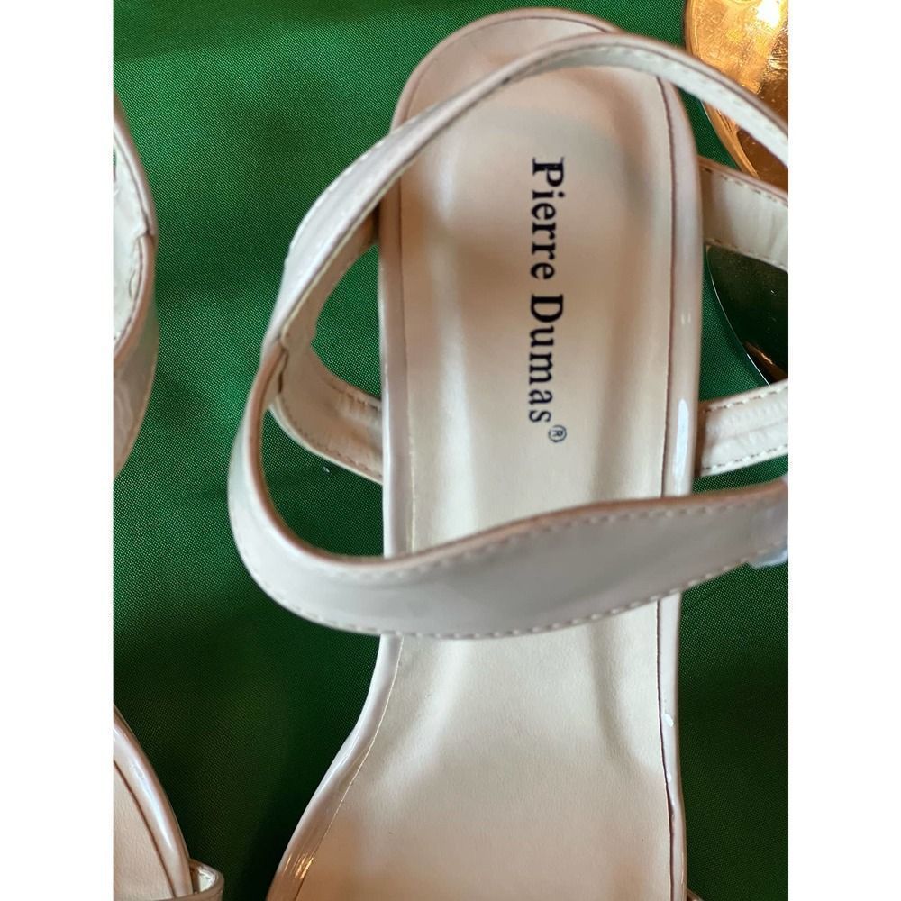 Pierre Dumas,Women Sexy Nude Patent leather stiletto heel Sandal sz 9 - Picture 4 of 8